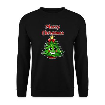 Mignon Joyeux Noël Sapin de Noël - Sweat-shirt Unisexe - noir - Devant - Alina (178cm) & Michal (187cm)