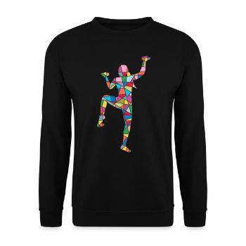 Klettern Berge Kletterer Boulder Damen Bouldern - Unisex Pullover - Schwarz - Vorne - Alina (178cm) & Michal (187cm)