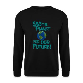 Sauvez la planète pour notre avenir! - Sweat-shirt Unisexe - noir - Devant - Alina (178cm) & Michal (187cm)