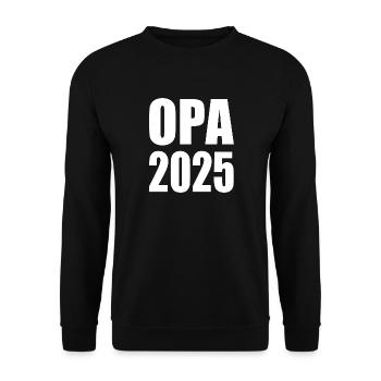 Opa 2025 - Unisex Pullover - Schwarz - Vorne - Alina (178cm) & Michal (187cm)