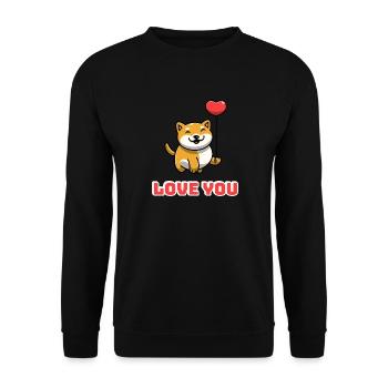 Love You Fox - Unisex Sweatshirt - black - Front - Alina (178cm) & Michal (187cm)