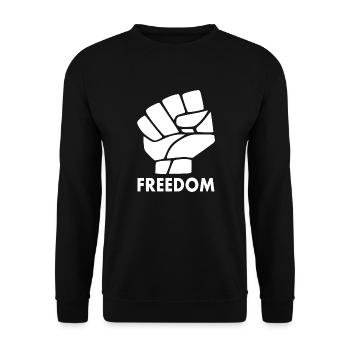 Freiheit - Unisex Pullover - Schwarz - Vorne - Alina (178cm) & Michal (187cm)