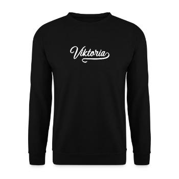 Vintage Viktoria - Unisex Pullover - Schwarz - Vorne - Alina (178cm) & Michal (187cm)