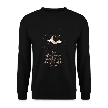 Ein Dachschaden ermöglicht erst den Blick auf die - Unisex Pullover - Schwarz - Vorne - Alina (178cm) & Michal (187cm)