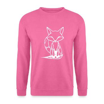 Niedliche vintage Fuchs Zeichnung - Unisex Pullover - Pink - Vorne