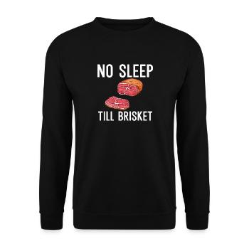 Kein Schlaf bis zum Brisket - Unisex Pullover - Schwarz - Vorne - Alina (178cm) & Michal (187cm)