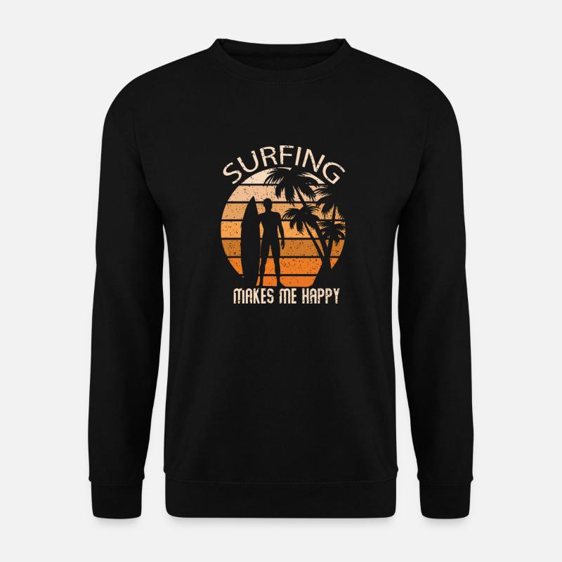 Surfing makes me happy - Unisex Sweatshirt - black