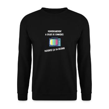 à cours de conneries - Sweat-shirt Unisexe - noir - Devant - Alina (178cm) & Michal (187cm)