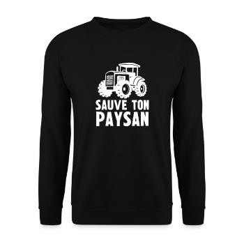 sauve ton paysan - Sweat-shirt Unisexe - noir - Devant - Alina (178cm) & Michal (187cm)