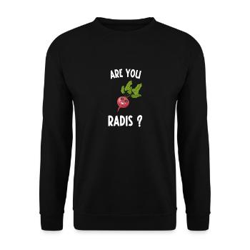 are you radis - Sweat-shirt Unisexe - noir - Devant - Alina (178cm) & Michal (187cm)