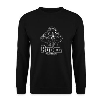 PUDEL coolest dog ever Hundespruch Wilsigns - Sweat-shirt Unisexe - noir - Devant - Alina (178cm) & Michal (187cm)