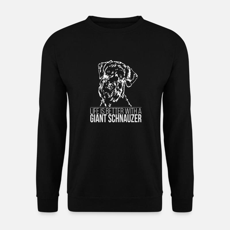 GIANT SCHNAUZER Life is better Wilsigns Geschenke - Unisex Pullover - Schwarz