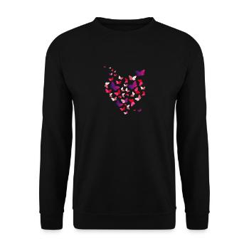 Butterflies Butterfly Butterfly - Unisex Sweatshirt - black - Front - Alina (178cm) & Michal (187cm)