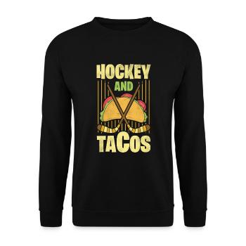 Joueur de hockey sur glace Hockey et Tacos - Sweat-shirt Unisexe - noir - Devant - Alina (178cm) & Michal (187cm)