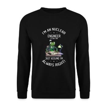 Nuklearingenieur für Kernkraftwerk und Kernenergie - Unisex Pullover - Schwarz - Vorne - Alina (178cm) & Michal (187cm)