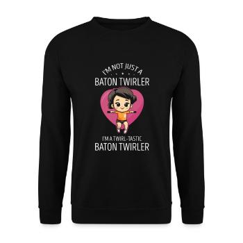 Gymnastik Design für Taktstock drehen - Unisex Pullover - Schwarz - Vorne - Alina (178cm) & Michal (187cm)