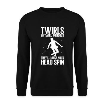 Professionelles Stabdänzerin für Majorette - Unisex Pullover - Schwarz - Vorne - Alina (178cm) & Michal (187cm)