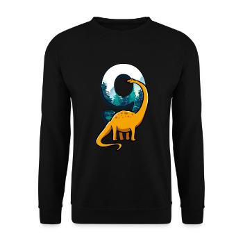 Wild 9 ans 9ème anniversaire Dino Dinosaur Trex - Sweat-shirt Unisexe - noir - Devant - Alina (178cm) & Michal (187cm)