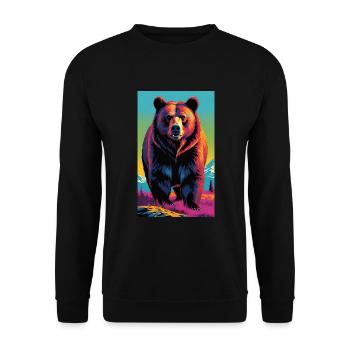 Bear | Brown Bear | Grizzly Bear | Animals - Unisex Sweatshirt - black - Front - Alina (178cm) & Michal (187cm)