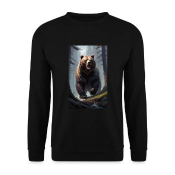 Bear | Brown Bear | Grizzly Bear | Animals - Unisex Sweatshirt - black - Front - Alina (178cm) & Michal (187cm)
