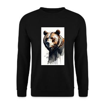 Bear | Brown Bear | Grizzly Bear | Animals - Unisex Sweatshirt - black - Front - Alina (178cm) & Michal (187cm)