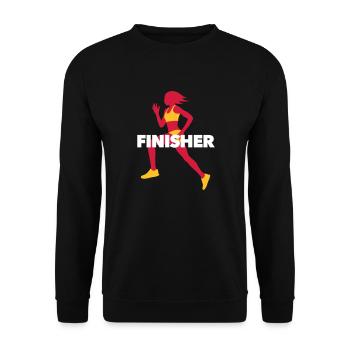 Running Finisher - Run - Fitness - Unisex Sweatshirt - black - Front - Alina (178cm) & Michal (187cm)