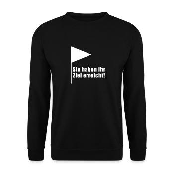 Sie haben Ihr Ziel erreicht - Unisex Pullover - Schwarz - Vorne - Alina (178cm) & Michal (187cm)