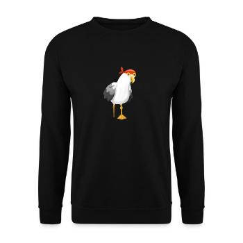 Seagull pirate pirate captain - Unisex Sweatshirt - black - Front - Alina (178cm) & Michal (187cm)