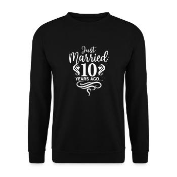 Just Married il y a 10 ans, cadeau du 10e anniversaire - Sweat-shirt Unisexe - noir - Devant - Alina (178cm) & Michal (187cm)