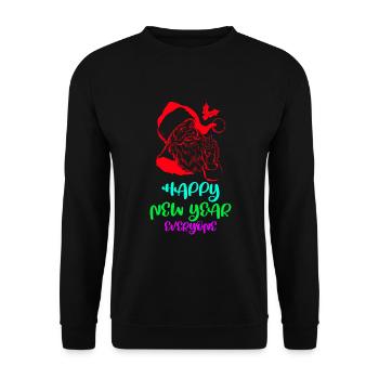 New year happy new year - Unisex Sweatshirt - black - Front - Alina (178cm) & Michal (187cm)