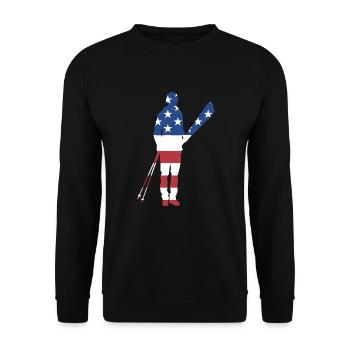 Sport Us Flag Skiing - Unisex Pullover - Schwarz - Vorne - Alina (178cm) & Michal (187cm)
