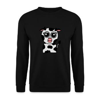 Kleine Kuh - Unisex Pullover - Schwarz - Vorne - Alina (178cm) & Michal (187cm)