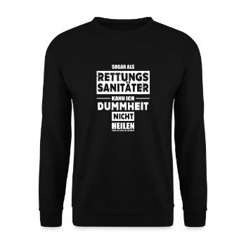 Rettungssanitäter - Dummheit Sedieren - Hoodie - Unisex Pullover - Schwarz - Vorne - Alina (178cm) & Michal (187cm)