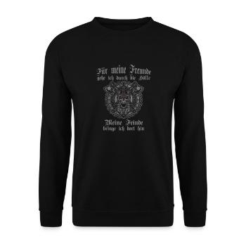 Meine Freunde - Unisex Pullover - Schwarz - Vorne - Alina (178cm) & Michal (187cm)