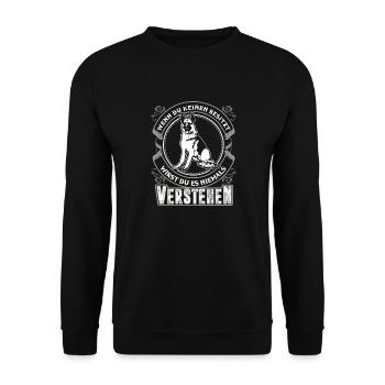 Deutscher Schäferhund - Unisex Pullover - Schwarz - Vorne - Alina (178cm) & Michal (187cm)