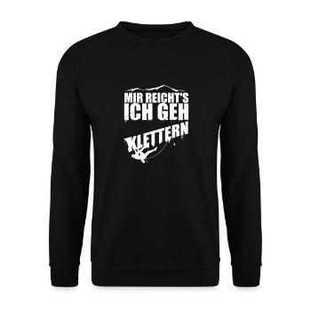 Klettern - Mir reichts - Unisex Pullover - Schwarz - Vorne - Alina (178cm) & Michal (187cm)