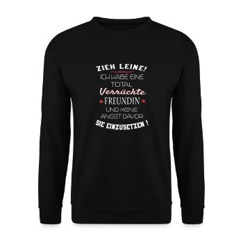 total verrückte Freundin - Unisex Pullover - Schwarz - Vorne - Alina (178cm) & Michal (187cm)