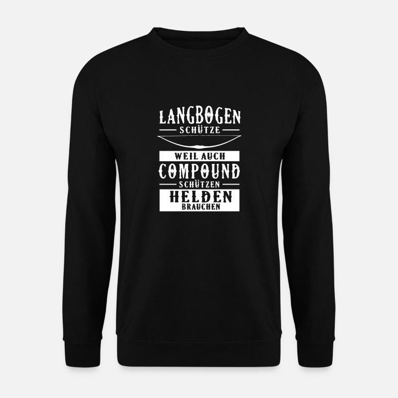 Langbogen Helden Bogenschiessen Traditionell - Unisex Pullover - Schwarz