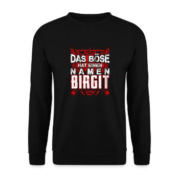 BIRGIT - Böse - Unisex Pullover - Schwarz - Vorne - Alina (178cm) & Michal (187cm)