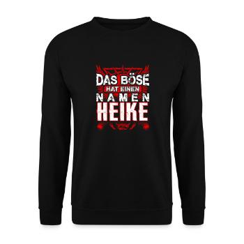 HEIKE - Böse - Unisex Pullover - Schwarz - Vorne - Alina (178cm) & Michal (187cm)