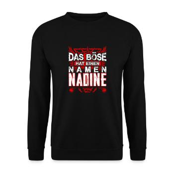 NADINE - böse - Unisex Pullover - Schwarz - Vorne - Alina (178cm) & Michal (187cm)