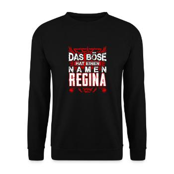 REGINA - böse - Unisex Pullover - Schwarz - Vorne - Alina (178cm) & Michal (187cm)
