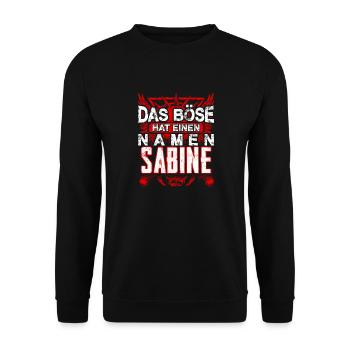 SABINE - böse - Unisex Pullover - Schwarz - Vorne - Alina (178cm) & Michal (187cm)