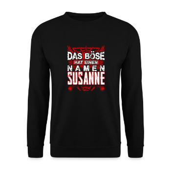 SUSANNE - böse - Unisex Pullover - Schwarz - Vorne - Alina (178cm) & Michal (187cm)