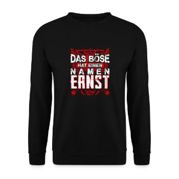ERNST - Name - Unisex Pullover - Schwarz - Vorne - Alina (178cm) & Michal (187cm)