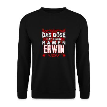 ERWIN - Name - Unisex Pullover - Schwarz - Vorne - Alina (178cm) & Michal (187cm)