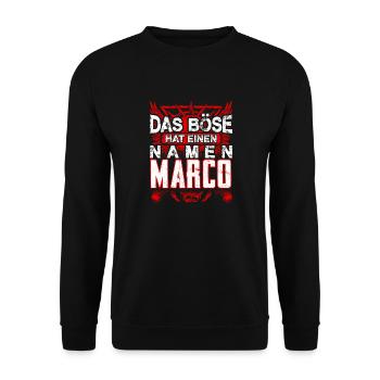 MARCO - Name - Unisex Pullover - Schwarz - Vorne - Alina (178cm) & Michal (187cm)