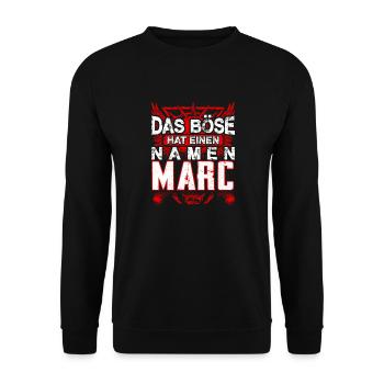 MARC - Name - Unisex Pullover - Schwarz - Vorne - Alina (178cm) & Michal (187cm)
