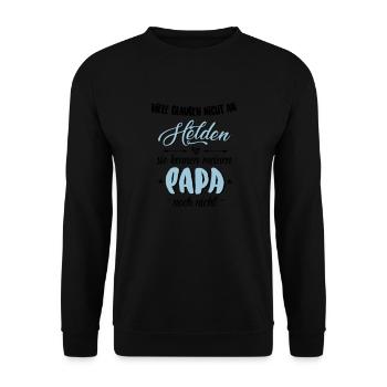 Papa Held - Unisex Pullover - Schwarz - Vorne - Alina (178cm) & Michal (187cm)