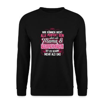 Bäckereifachverkäuferin Bäckerin Geschenk Mama - Unisex Pullover - Schwarz - Vorne - Alina (178cm) & Michal (187cm)